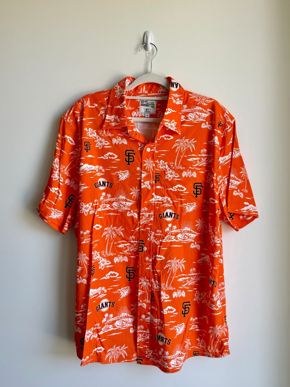 Men's Reyn Spooner Orange MLB SF Giants Short-Sleeve Button-Down Aloha Shirt
